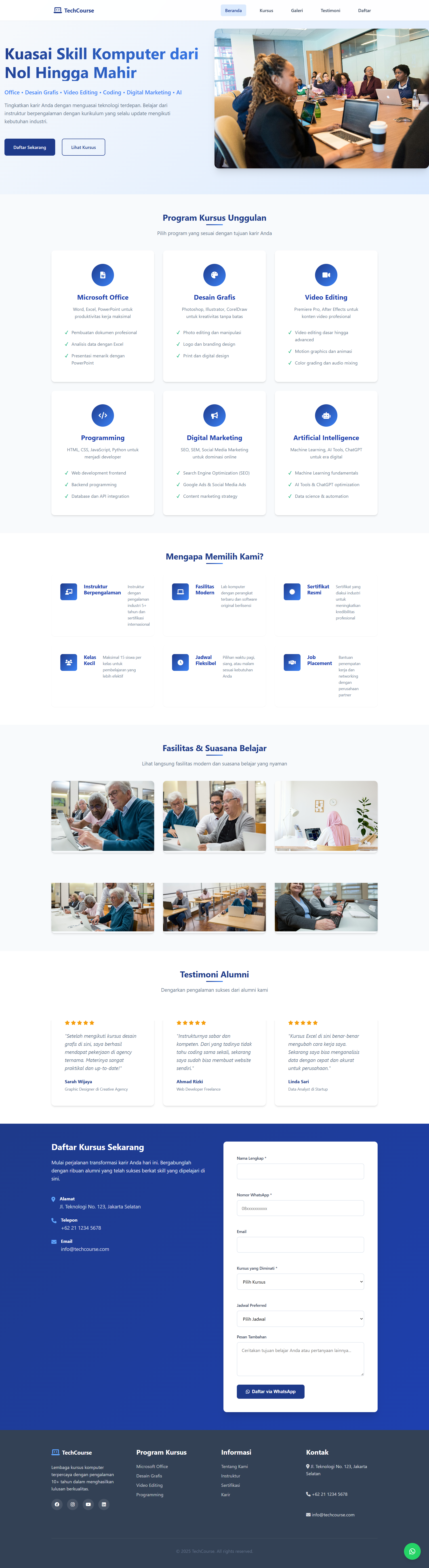 Demo Website Kursus Komputer